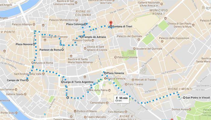 Ruta del segundo día del Roma en cinco días