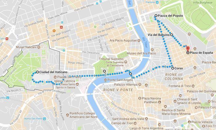 Ruta del tercer día del Roma